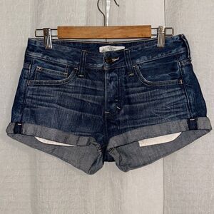 A&F 2 - 26 Dark Wash Cuffed Distressed Denim Jean Shorts